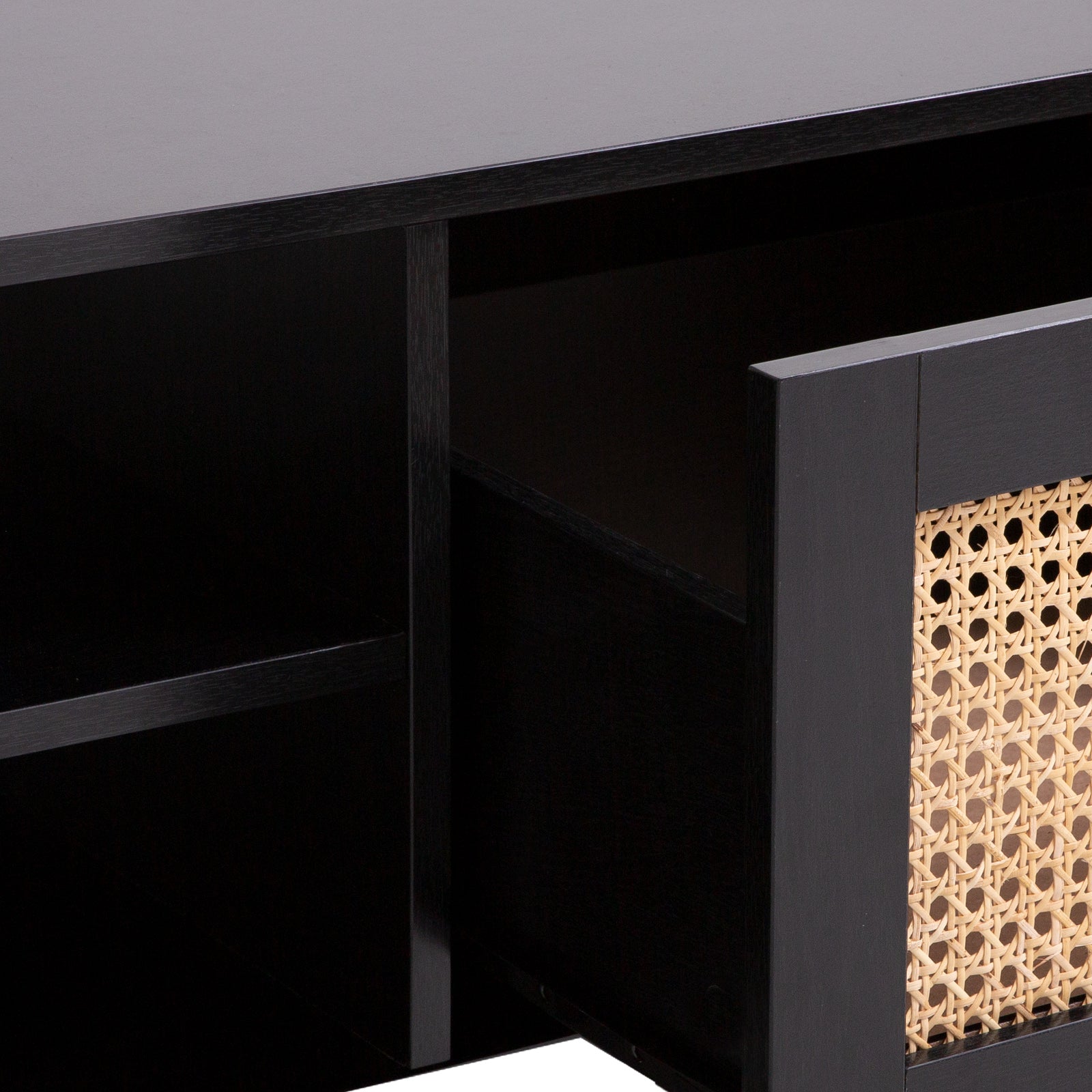 Casa Decor Tulum Rattan Coffee Table Storage Drawer Furniture Wooden Black V160-10003618