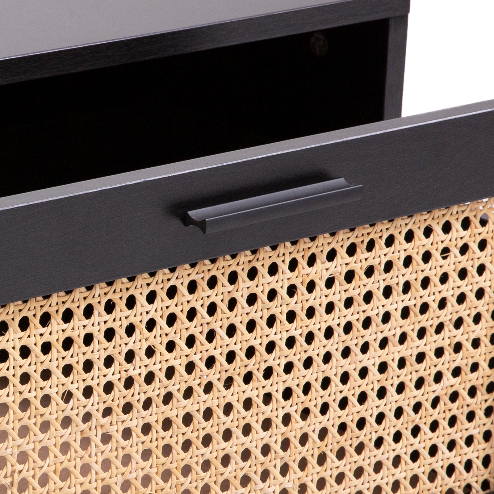 Casa Decor Tulum Rattan Coffee Table Storage Drawer Furniture Wooden Black V160-10003618