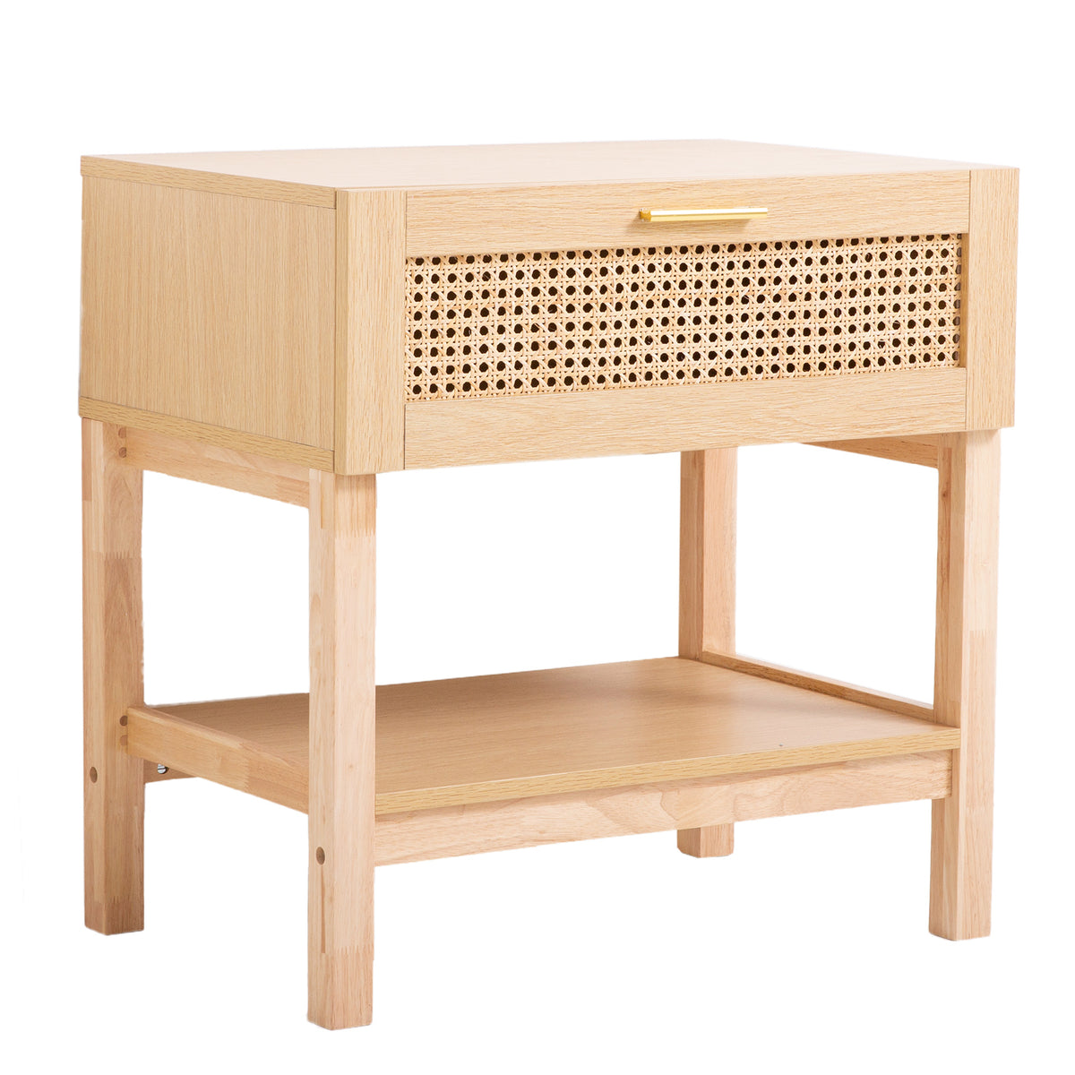 Casa Decor Santiago Rattan Bedside Table Drawers Table Nightstand Cabinet Oak V160-10003619