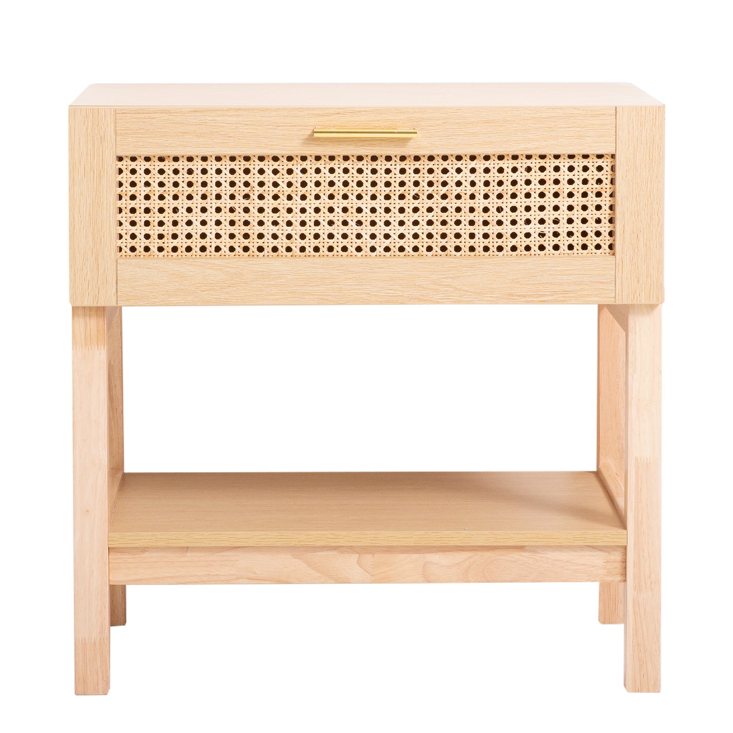 Casa Decor Santiago Rattan Bedside Table Drawers Table Nightstand Cabinet Oak V160-10003619