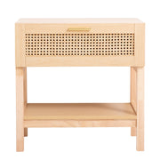 Casa Decor Santiago Rattan Bedside Table Drawers Table Nightstand Cabinet Oak V160-10003619