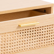 Casa Decor Santiago Rattan Bedside Table Drawers Table Nightstand Cabinet Oak V160-10003619