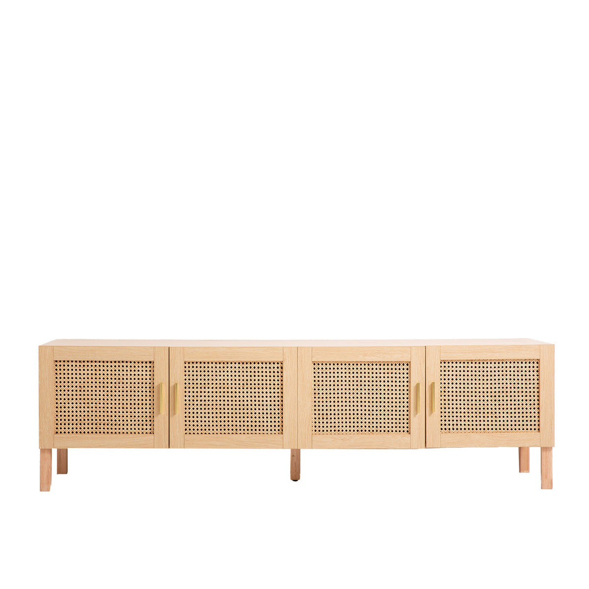 Casa Decor Santiago Rattan Entertainment Unit TV Stand Cabinet Storage Oak V160-10003622