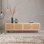 Casa Decor Santiago Rattan Entertainment Unit TV Stand Cabinet Storage Oak V160-10003622