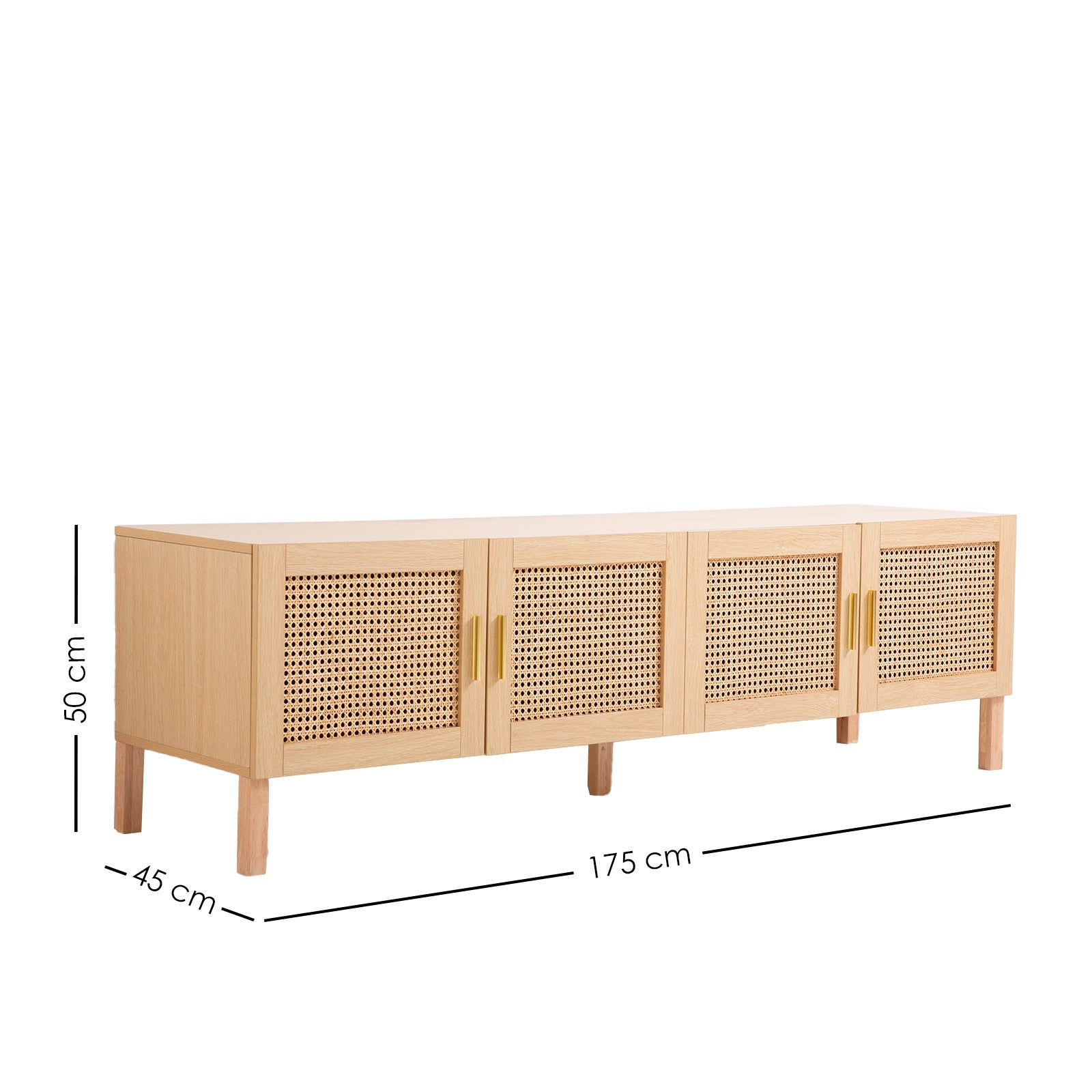 Casa Decor Santiago Rattan Entertainment Unit TV Stand Cabinet Storage Oak V160-10003622