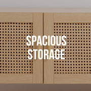 Casa Decor Santiago Rattan Entertainment Unit TV Stand Cabinet Storage Oak V160-10003622