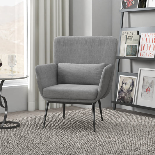 Casa Decor Cora Accent Chair Occasional Fabric Luxury Upholstered Light Grey V160-10003624