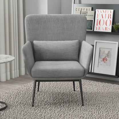 Casa Decor Cora Accent Chair Occasional Fabric Luxury Upholstered Light Grey V160-10003624