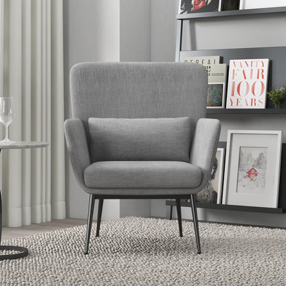 Casa Decor Cora Accent Chair Occasional Fabric Luxury Upholstered Light Grey V160-10003624