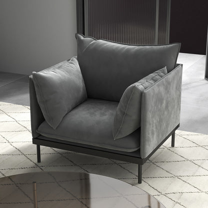 Casa Decor Camilla Luxury Upholstered 1 Seater Sofa Armchair Light Grey V160-10003625