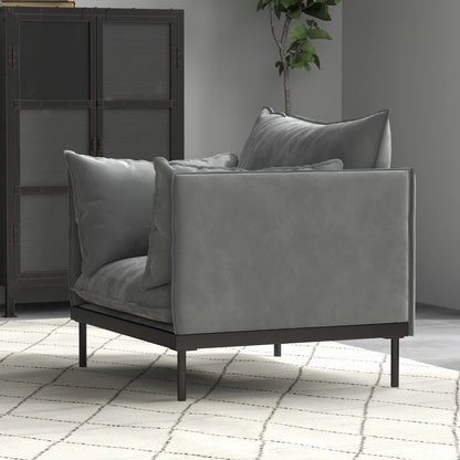Casa Decor Camilla Luxury Upholstered 1 Seater Sofa Armchair Light Grey V160-10003625