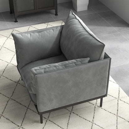 Casa Decor Camilla Luxury Upholstered 1 Seater Sofa Armchair Light Grey V160-10003625