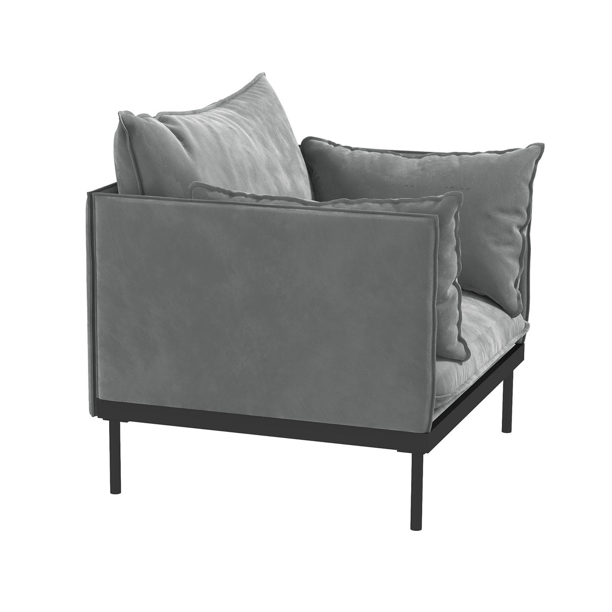 Casa Decor Camilla Luxury Upholstered 1 Seater Sofa Armchair Light Grey V160-10003625