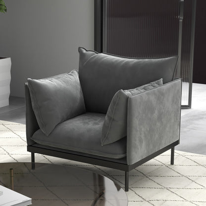 Casa Decor Camilla Luxury Upholstered 1 Seater Sofa Armchair Light Grey V160-10003625