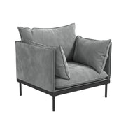 Casa Decor Camilla Luxury Upholstered 1 Seater Sofa Armchair Light Grey V160-10003625