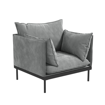 Casa Decor Camilla Luxury Upholstered 1 Seater Sofa Armchair Light Grey V160-10003625