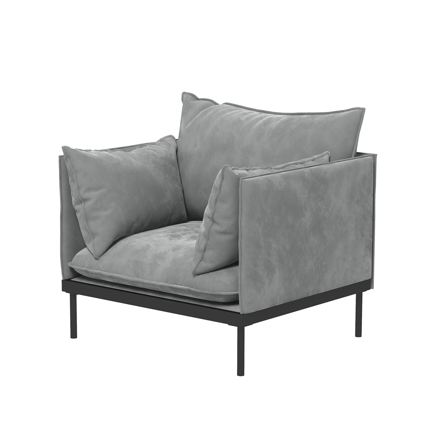 Casa Decor Camilla Luxury Upholstered 1 Seater Sofa Armchair Light Grey V160-10003625
