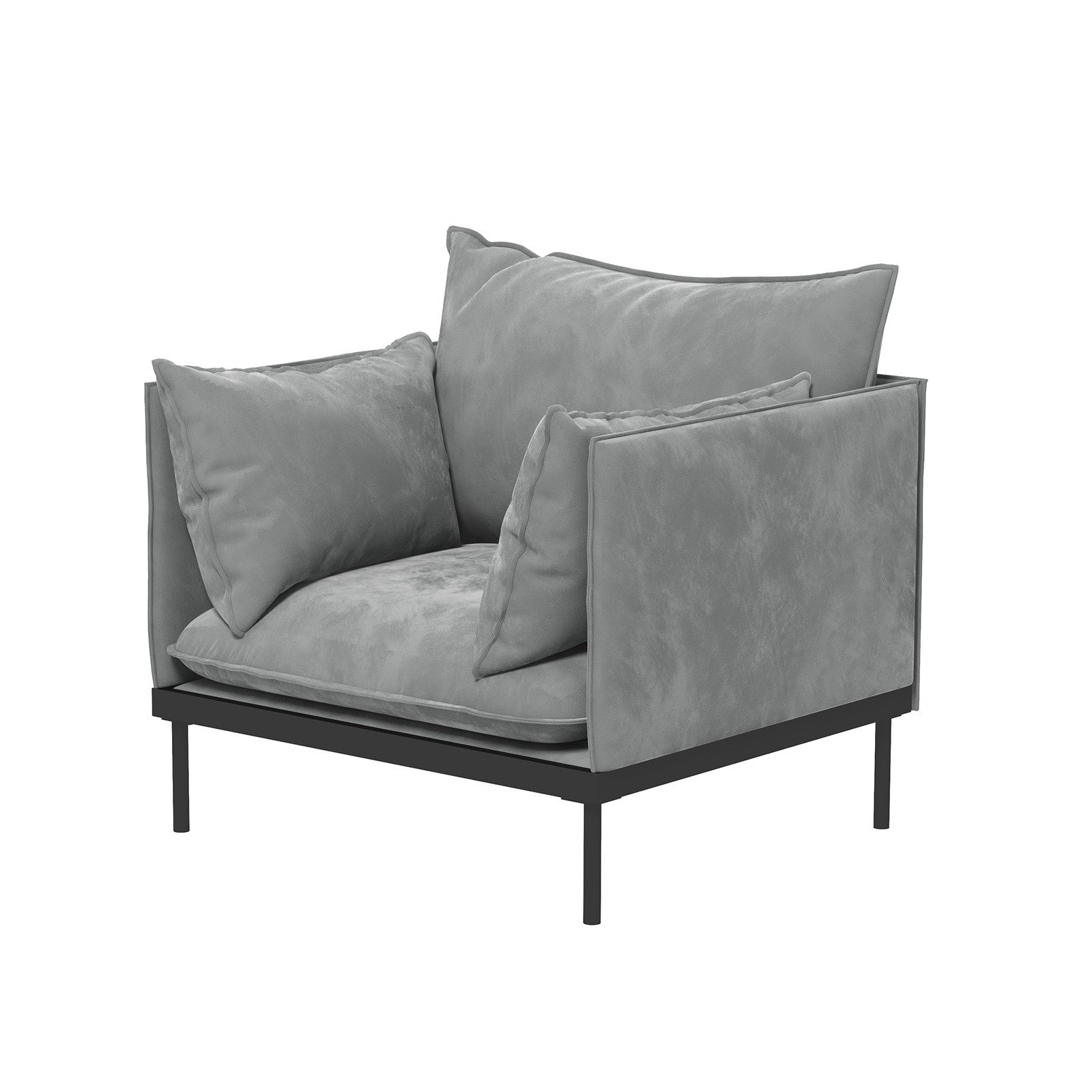 Casa Decor Camilla Luxury Upholstered 1 Seater Sofa Armchair Light Grey V160-10003625