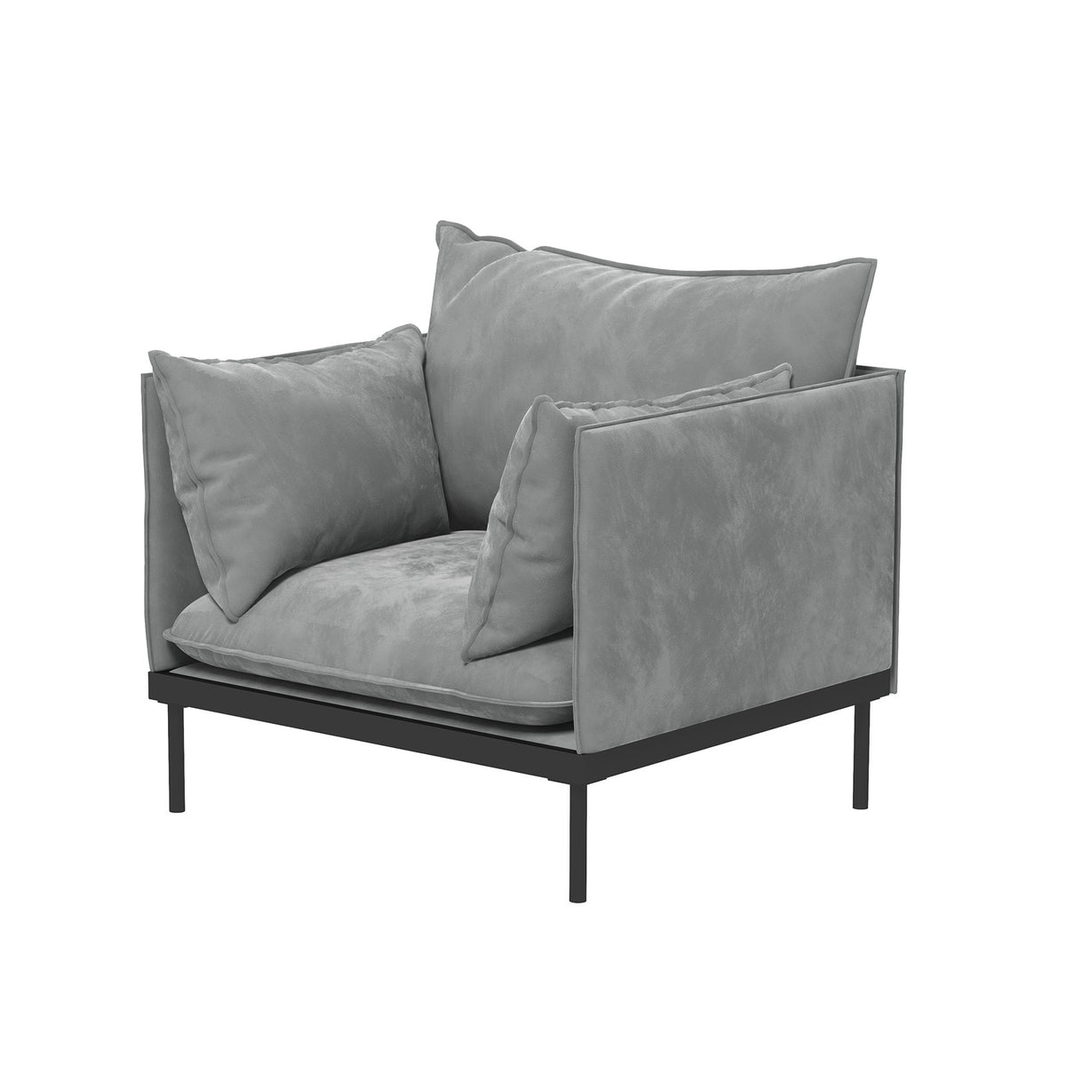 Casa Decor Camilla Luxury Upholstered 1 Seater Sofa Armchair Light Grey V160-10003625