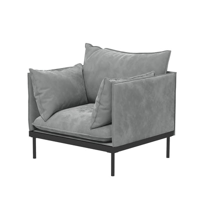 Casa Decor Camilla Luxury Upholstered 1 Seater Sofa Armchair Light Grey V160-10003625