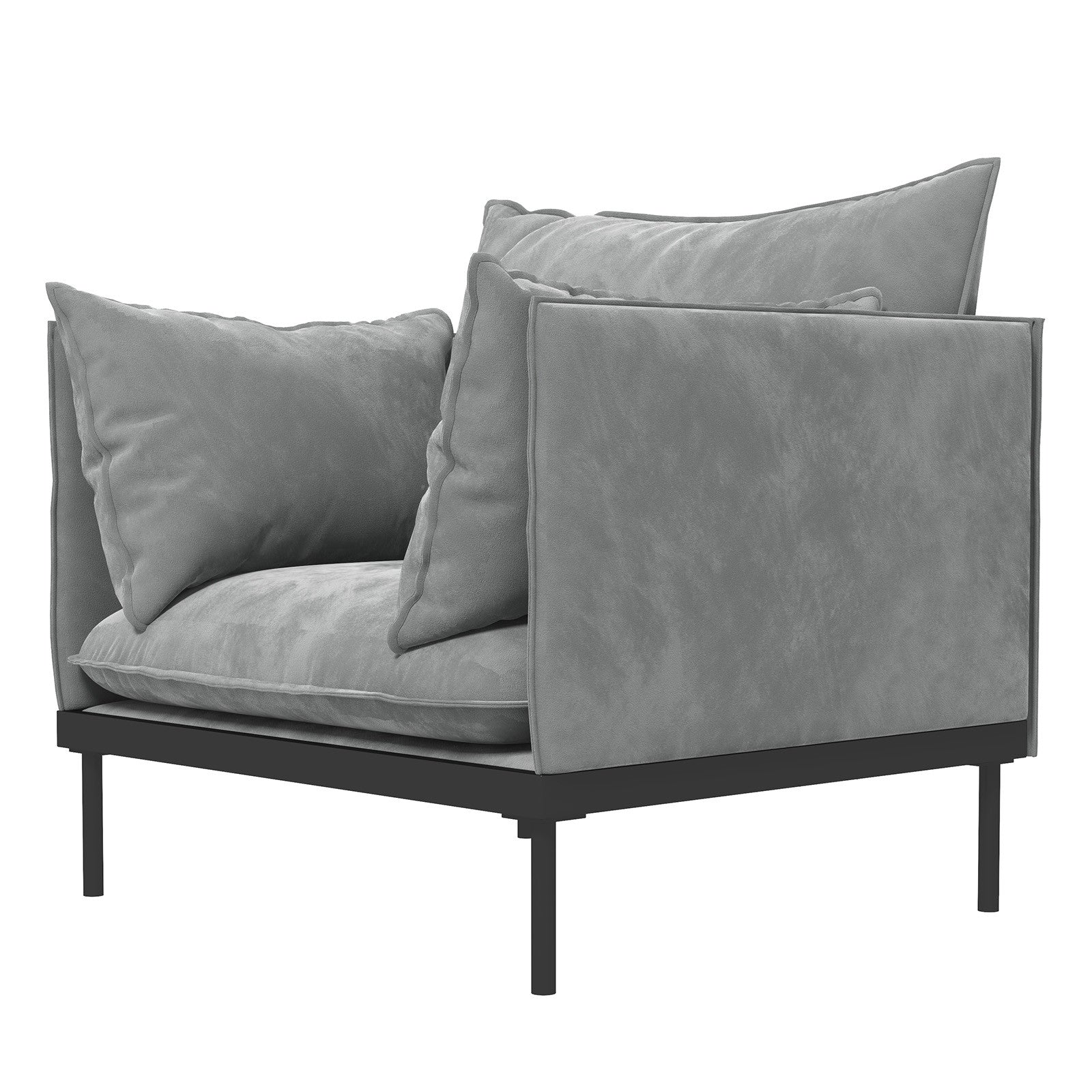 Casa Decor Camilla Luxury Upholstered 1 Seater Sofa Armchair Light Grey V160-10003625