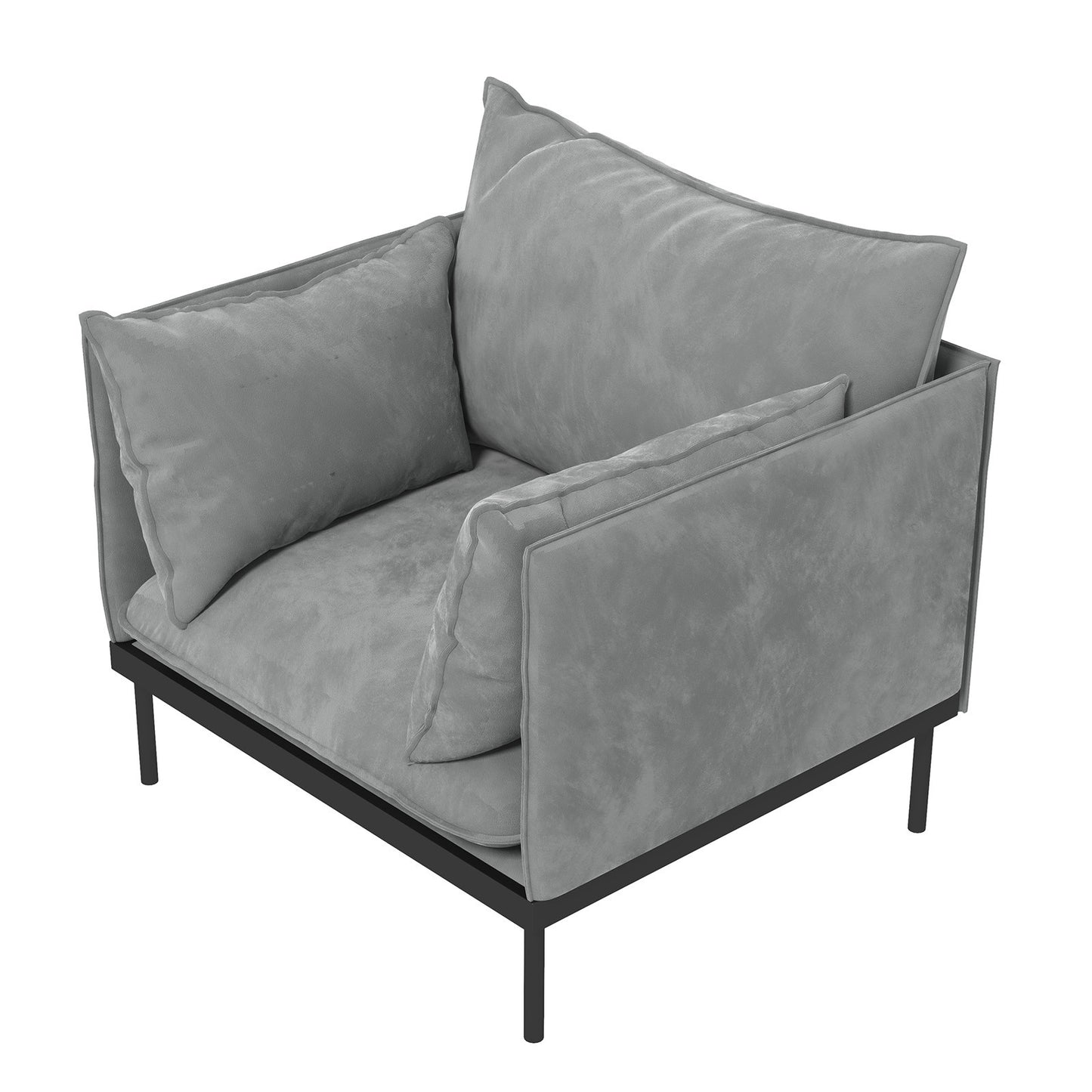 Casa Decor Camilla Luxury Upholstered 1 Seater Sofa Armchair Light Grey V160-10003625