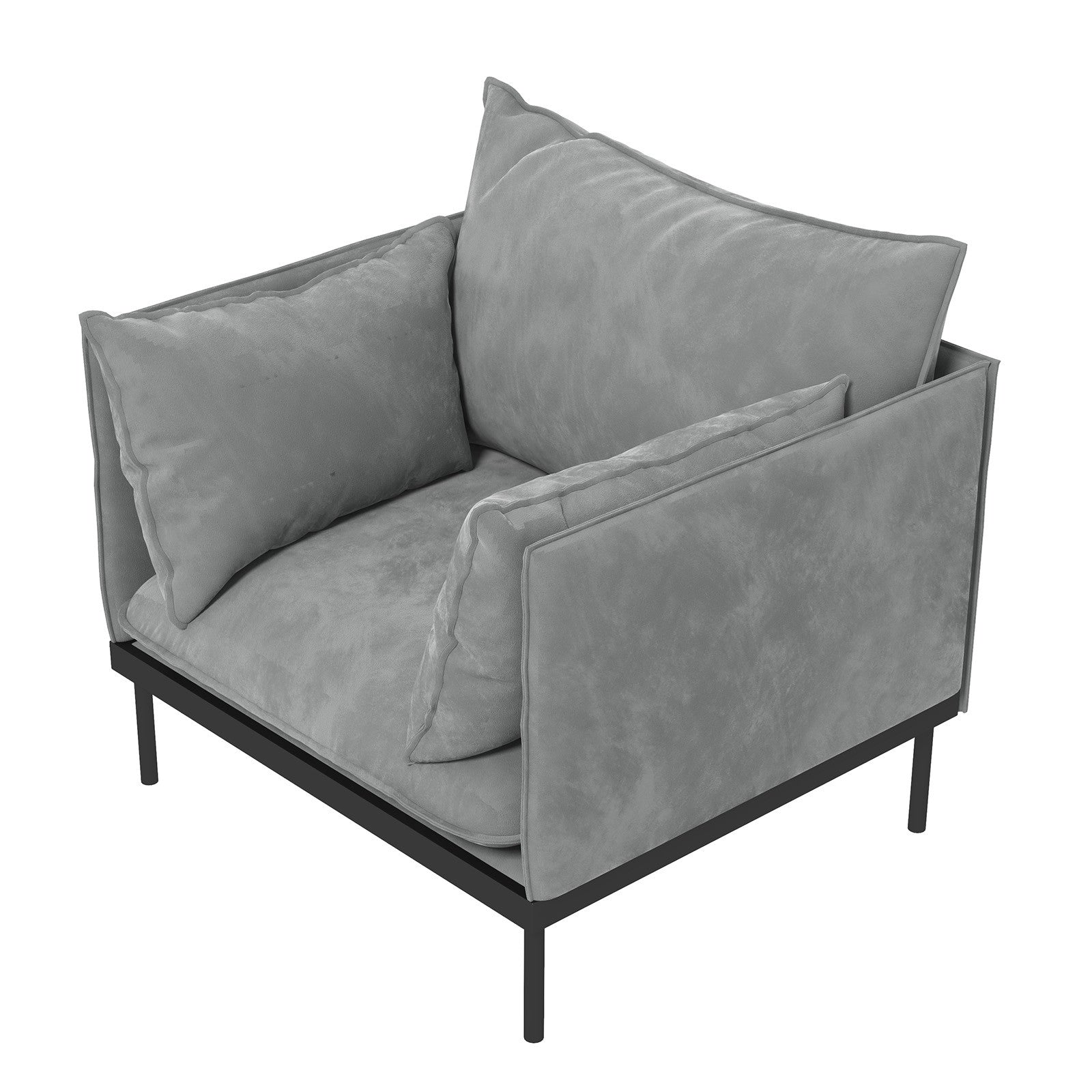 Casa Decor Camilla Luxury Upholstered 1 Seater Sofa Armchair Light Grey V160-10003625