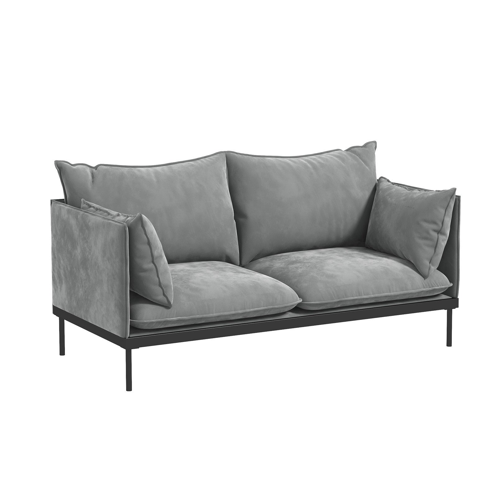Casa Decor Camilla Luxury Upholstered Fabric 2 Seater Sofa Light Grey V160-10003626