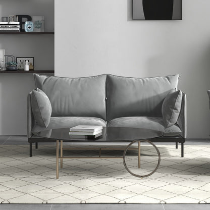 Casa Decor Camilla Luxury Upholstered Fabric 2 Seater Sofa Light Grey V160-10003626