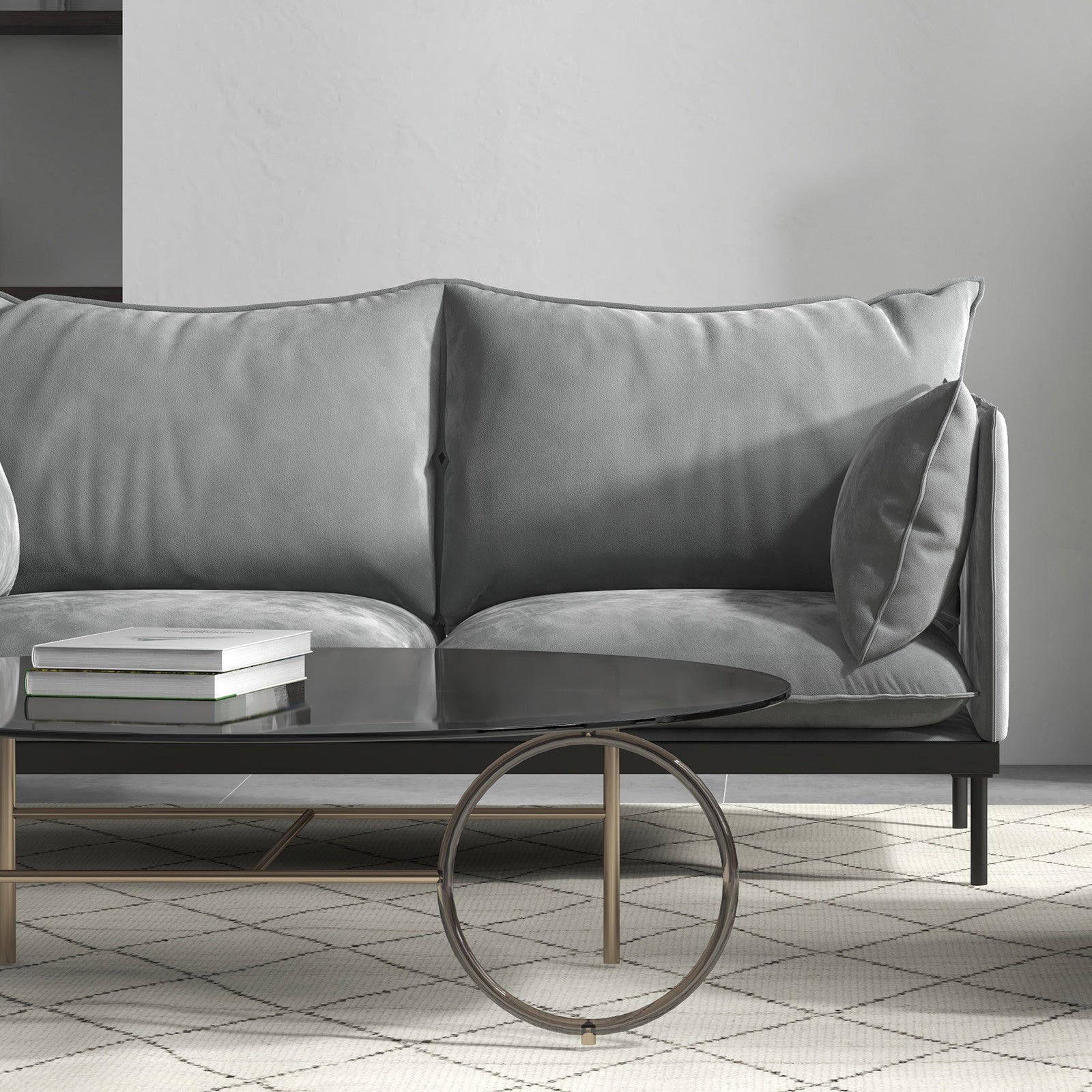 Casa Decor Camilla Luxury Upholstered Fabric 2 Seater Sofa Light Grey V160-10003626