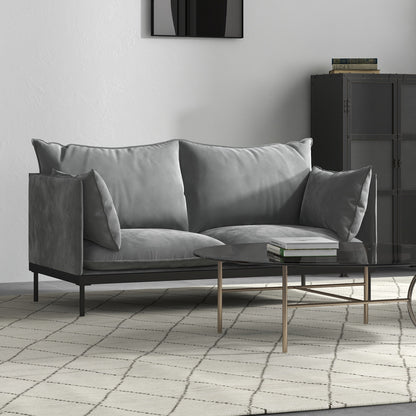 Casa Decor Camilla Luxury Upholstered Fabric 2 Seater Sofa Light Grey V160-10003626