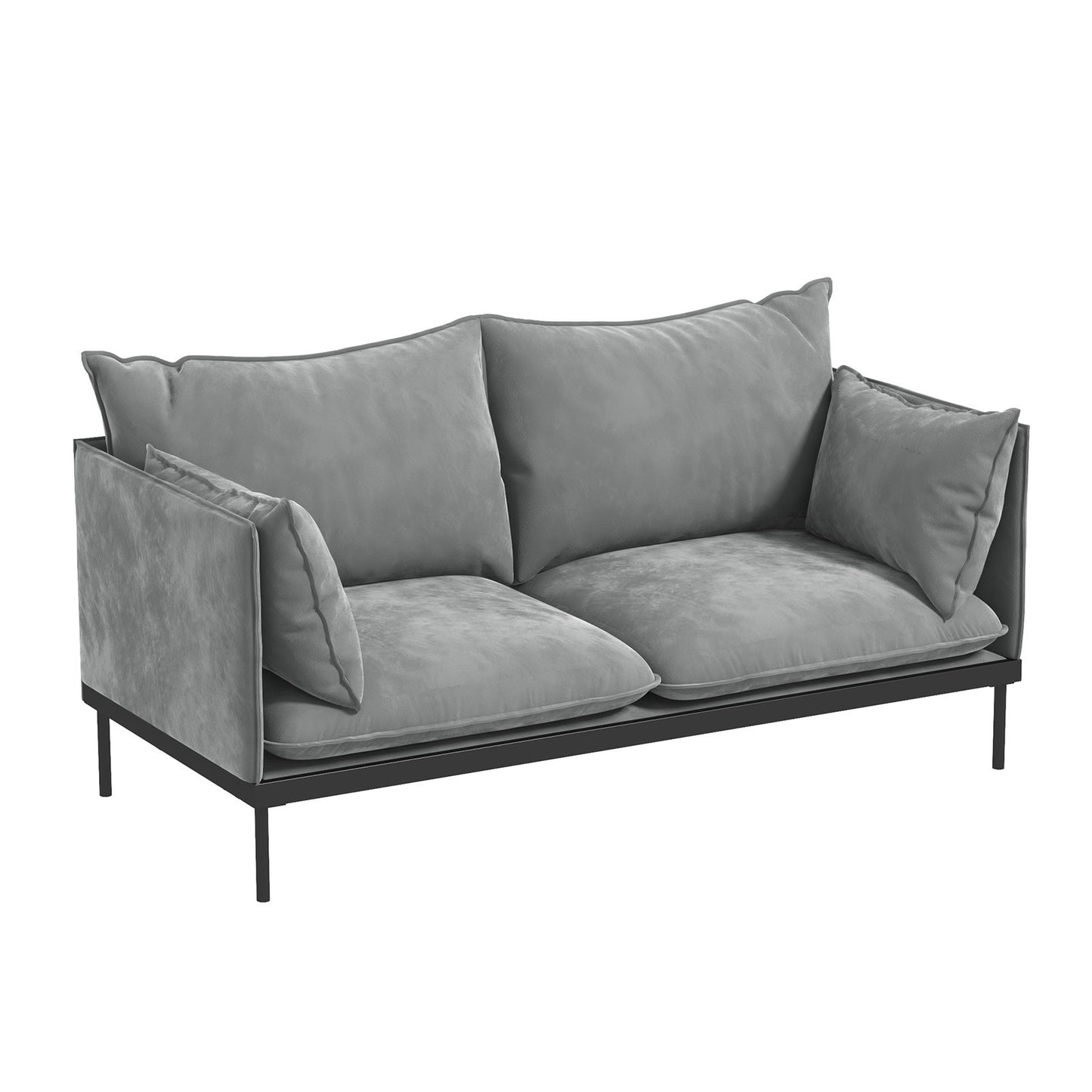 Casa Decor Camilla Luxury Upholstered Fabric 2 Seater Sofa Light Grey V160-10003626