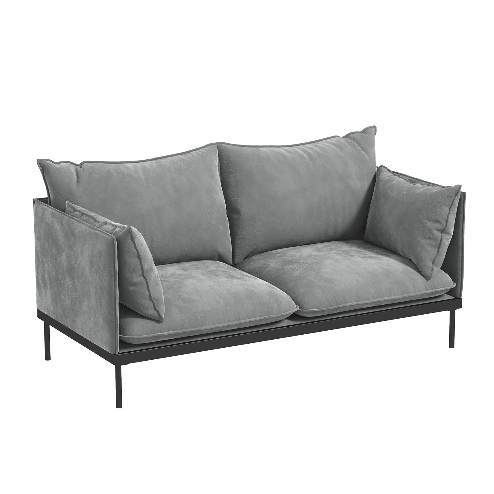 Casa Decor Camilla Luxury Upholstered Fabric 2 Seater Sofa Light Grey V160-10003626
