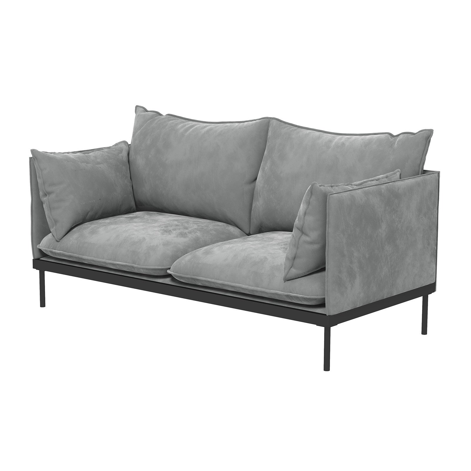 Casa Decor Camilla Luxury Upholstered Fabric 2 Seater Sofa Light Grey V160-10003626