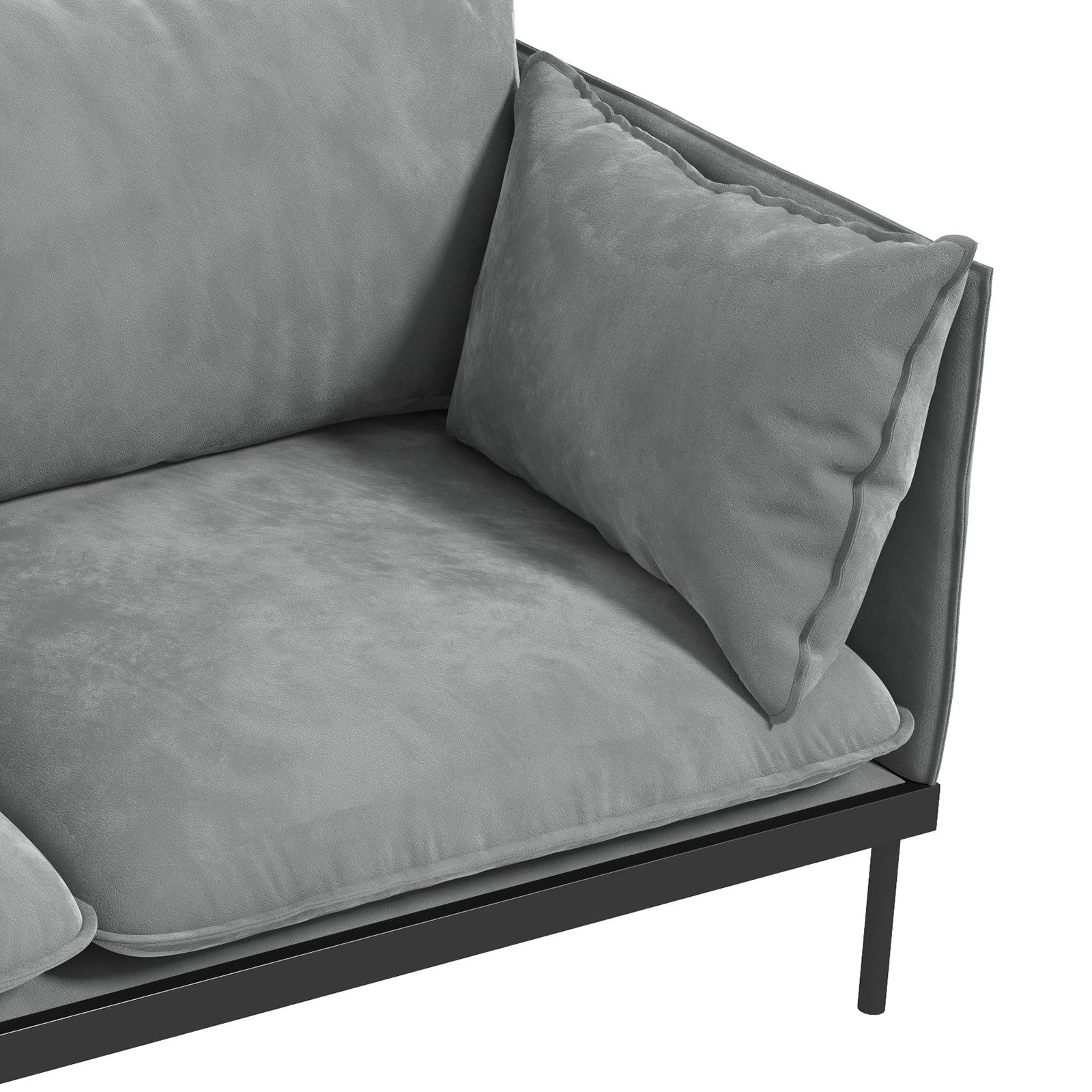 Casa Decor Camilla Luxury Upholstered Fabric 2 Seater Sofa Light Grey V160-10003626