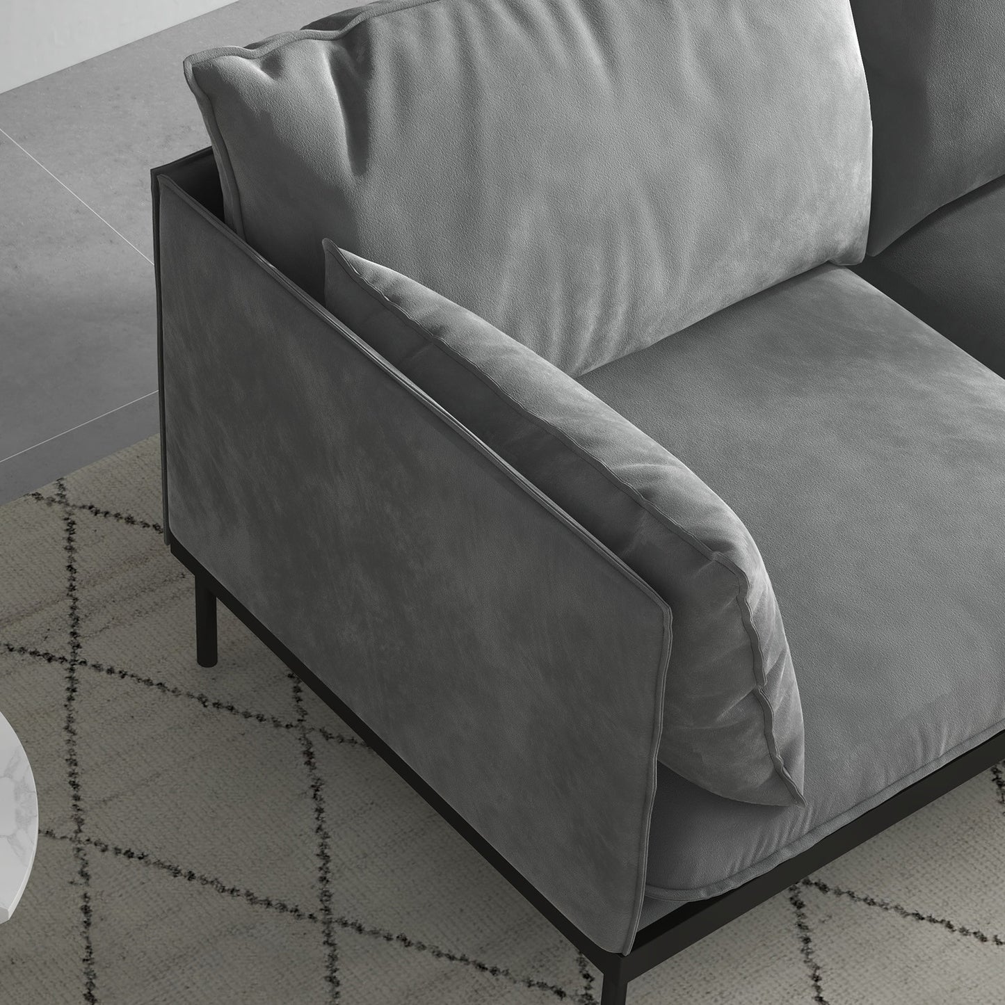 Casa Decor Camilla Luxury Upholstered Fabric 2 Seater Sofa Light Grey V160-10003626