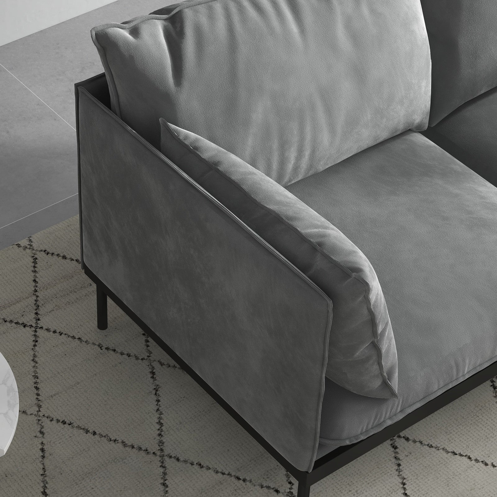 Casa Decor Camilla Luxury Upholstered Fabric 2 Seater Sofa Light Grey V160-10003626