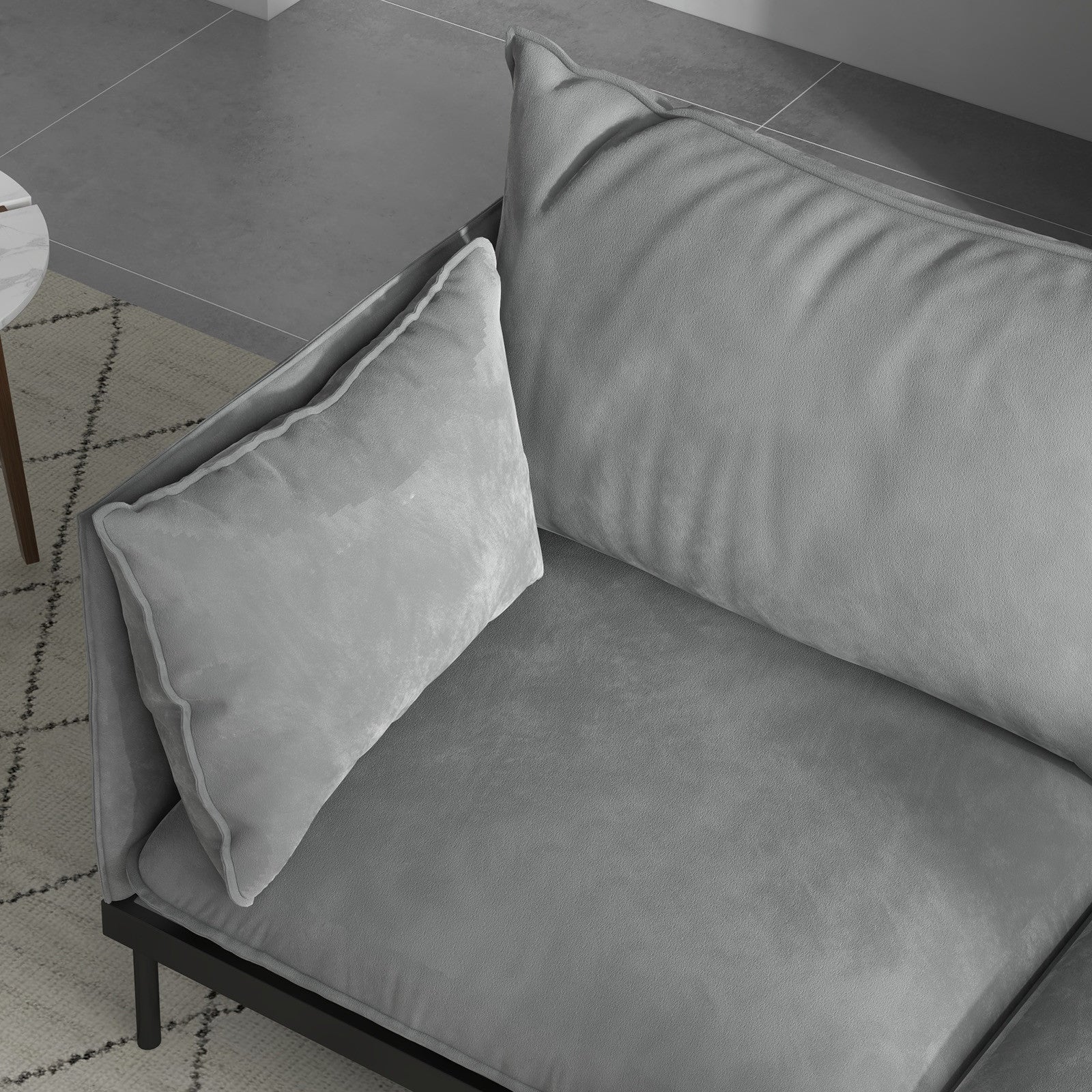 Casa Decor Camilla Luxury Upholstered Fabric 2 Seater Sofa Light Grey V160-10003626