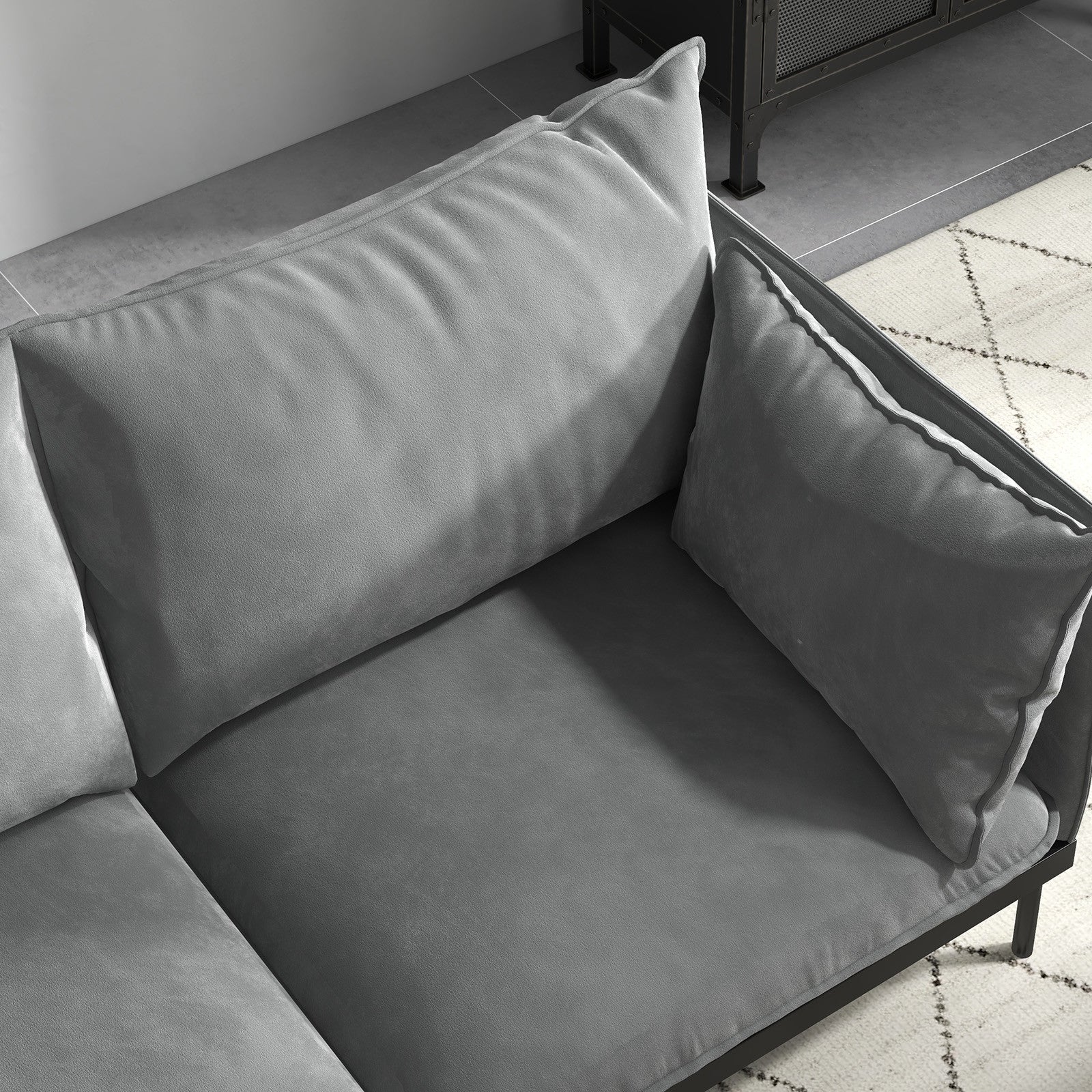 Casa Decor Camilla Luxury Upholstered Fabric 2 Seater Sofa Light Grey V160-10003626