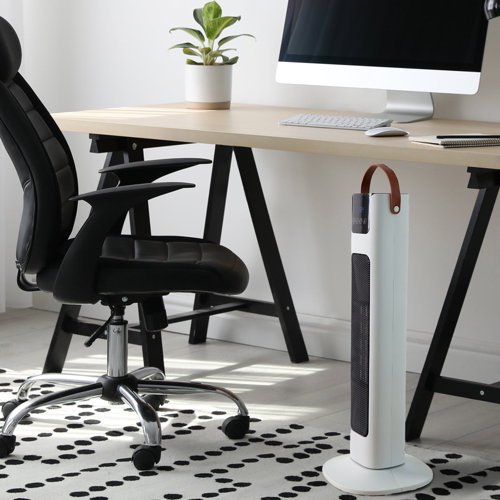 Pursonic Electric Ceramic Tower Heater Portable Oscillating Remote Control - White V160-10003703