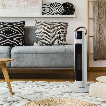 Pursonic Electric Ceramic Tower Heater Portable Oscillating Remote Control - White V160-10003703