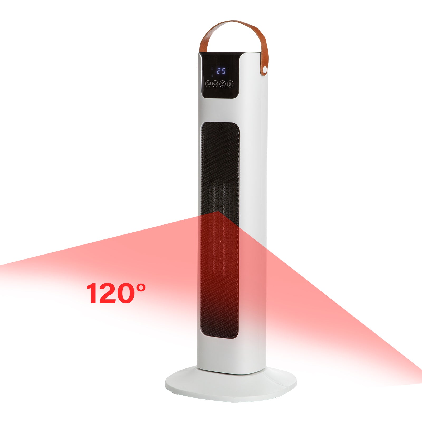 Pursonic Electric Ceramic Tower Heater Portable Oscillating Remote Control - White V160-10003703