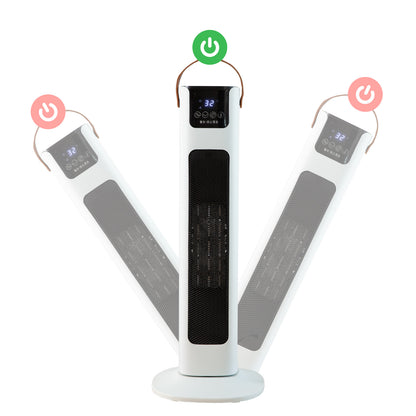 Pursonic Electric Ceramic Tower Heater Portable Oscillating Remote Control - White V160-10003703
