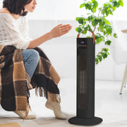 Pursonic Electric Ceramic Tower Heater Portable Oscillating Remote Control - Black V160-10003704