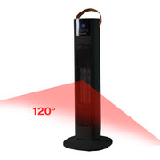 Pursonic Electric Ceramic Tower Heater Portable Oscillating Remote Control - Black V160-10003704