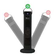 Pursonic Electric Ceramic Tower Heater Portable Oscillating Remote Control - Black V160-10003704