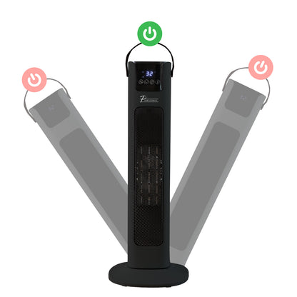 Pursonic Electric Ceramic Tower Heater Portable Oscillating Remote Control - Black V160-10003704
