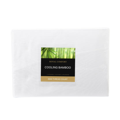 Royal Comfort 3000 Thread Count Bamboo Cooling Sheet Set - King - White V160-10003772