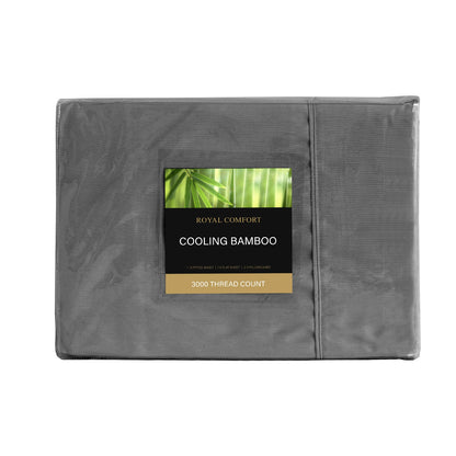 Royal Comfort 3000 Thread Count Bamboo Cooling Sheet Set - King - Charcoal V160-10003776