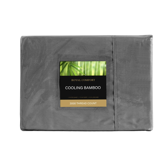 Royal Comfort 3000 Thread Count Bamboo Cooling Sheet Set - King - Charcoal V160-10003776